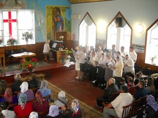 Спів хору - святкування Пасхи 2013 у церкві "Дім Молитви" у місті Яготин